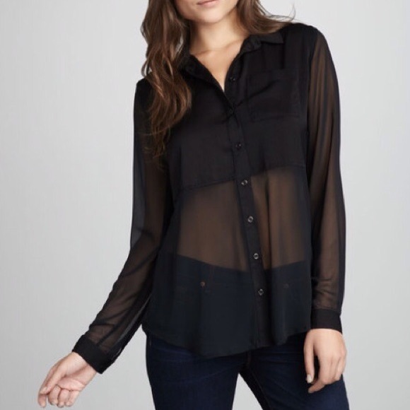 Free People Tops - Free People Black Button Down Blouse